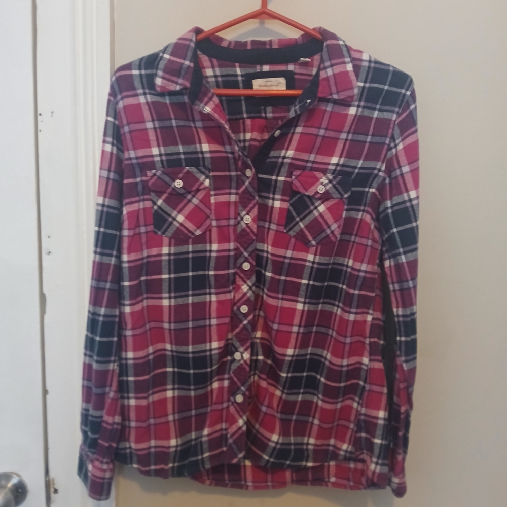 Weatherproof Vintage Plaid Shirt in Pink and Navy